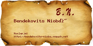 Bendekovits Niobé névjegykártya